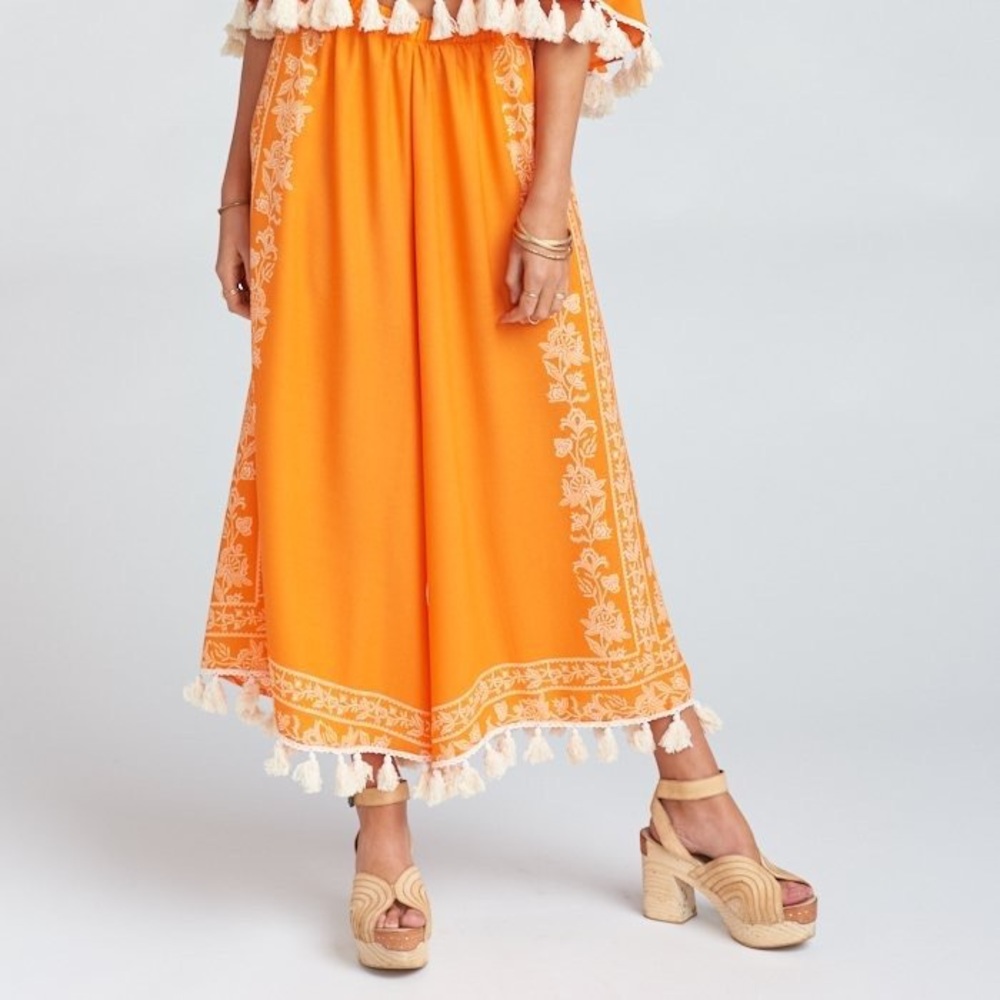 Explorer Tassel Pants in Clementine NWOT